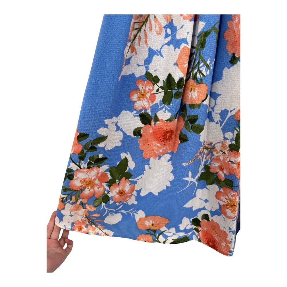 Vince Camuto dress floral print fit flare blue size 10 - Picture 4 of 6